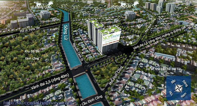 Vị trí dự án chung cư Sky Central 176 Định Công